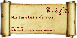 Winterstein Áron névjegykártya